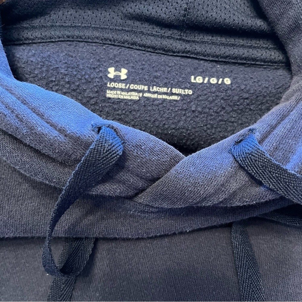 Under Armour Blue With White Logo Hoodie Men's Large - Picture 10 of 14